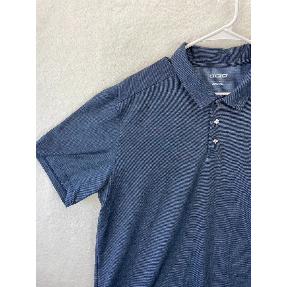 OGIO Performance Golf Polo Shirts Mens Lot 2 L XL Blue Stretch Short Sleeve - Picture 4 of 10